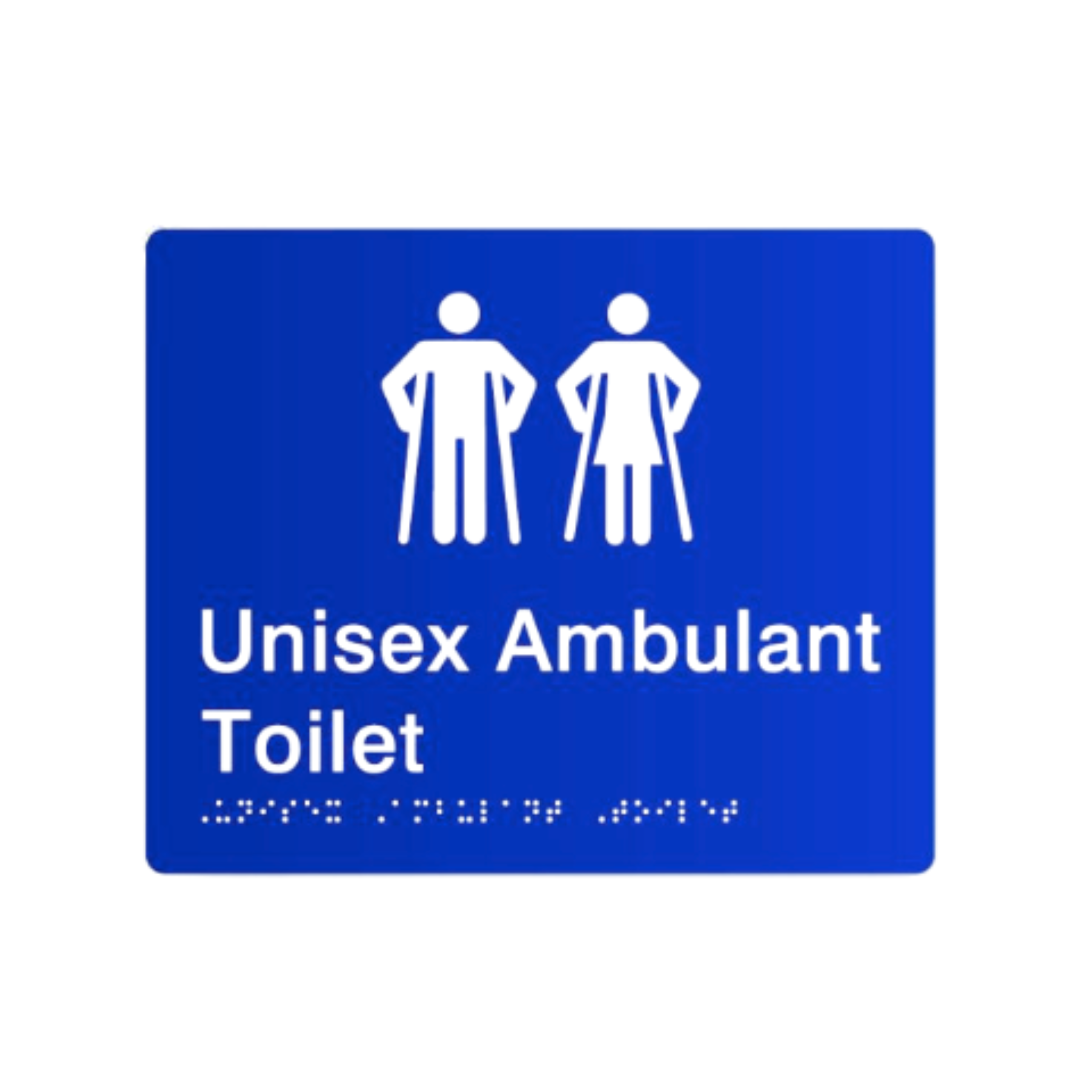 Unisex Ambulant Toilet Braille Sign in Blue Tactile Printed Acrylic - Pre Order
