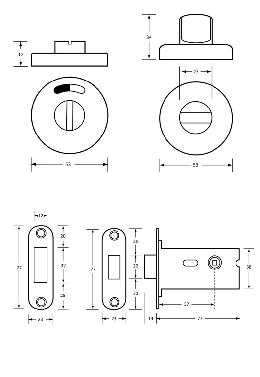 400 Morticed Lock & Indicator Set - Concealed Fix