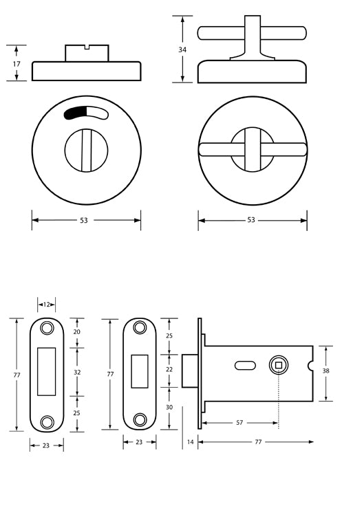 400A Morticed Lock & Indicator Set - Concealed Fix