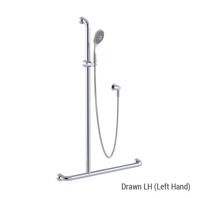 Hygienic Seal® Friction Slide "Inverted T" Shower Kit Chrome Streamjet™ Turbo Pulsator WELS 3 Star - 9L/min