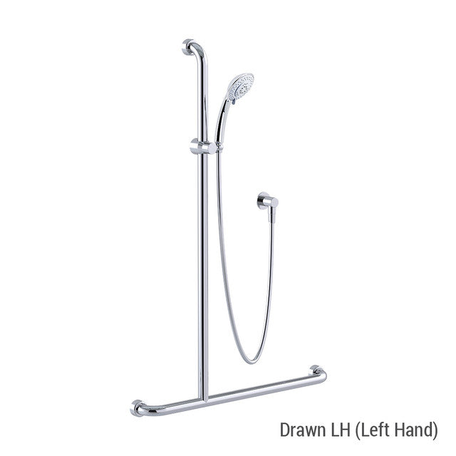 Hygienic Seal® Friction Slide "Inverted T" Shower Kit Chrome Streamjet™ WELS 3 Star - 9L/min