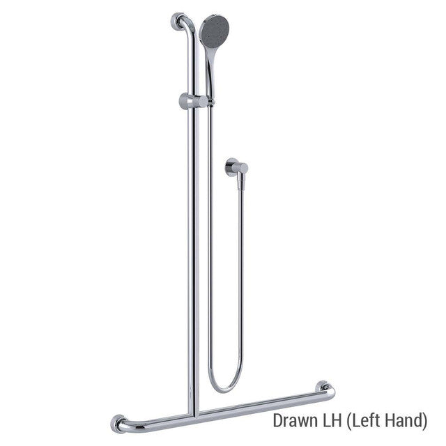 Hygienic Seal® Shower Kit 20 Chrome WELS 3 Star - 9L/min Left Hand