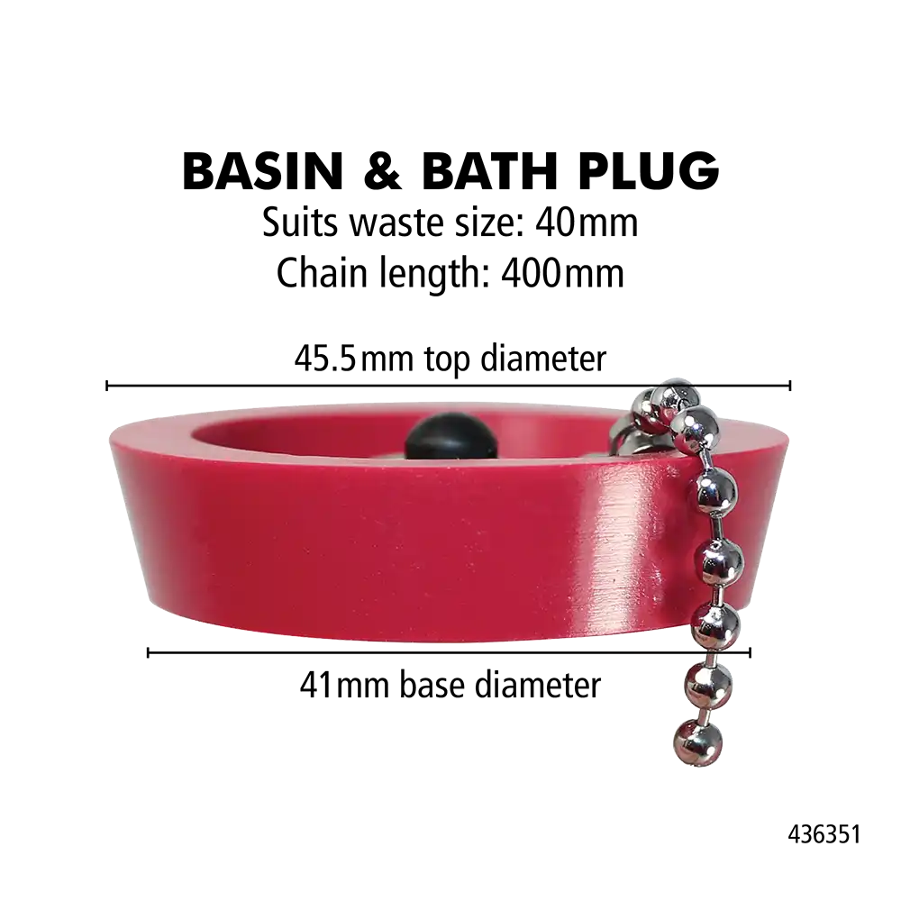 Basin & Sink Plug 40mm – With 400mm Chain