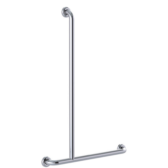 Bariatric Shower Recess Inverted "T" Grab Rail Polish Supreme™ Left Hand 700mm x 1100mm
