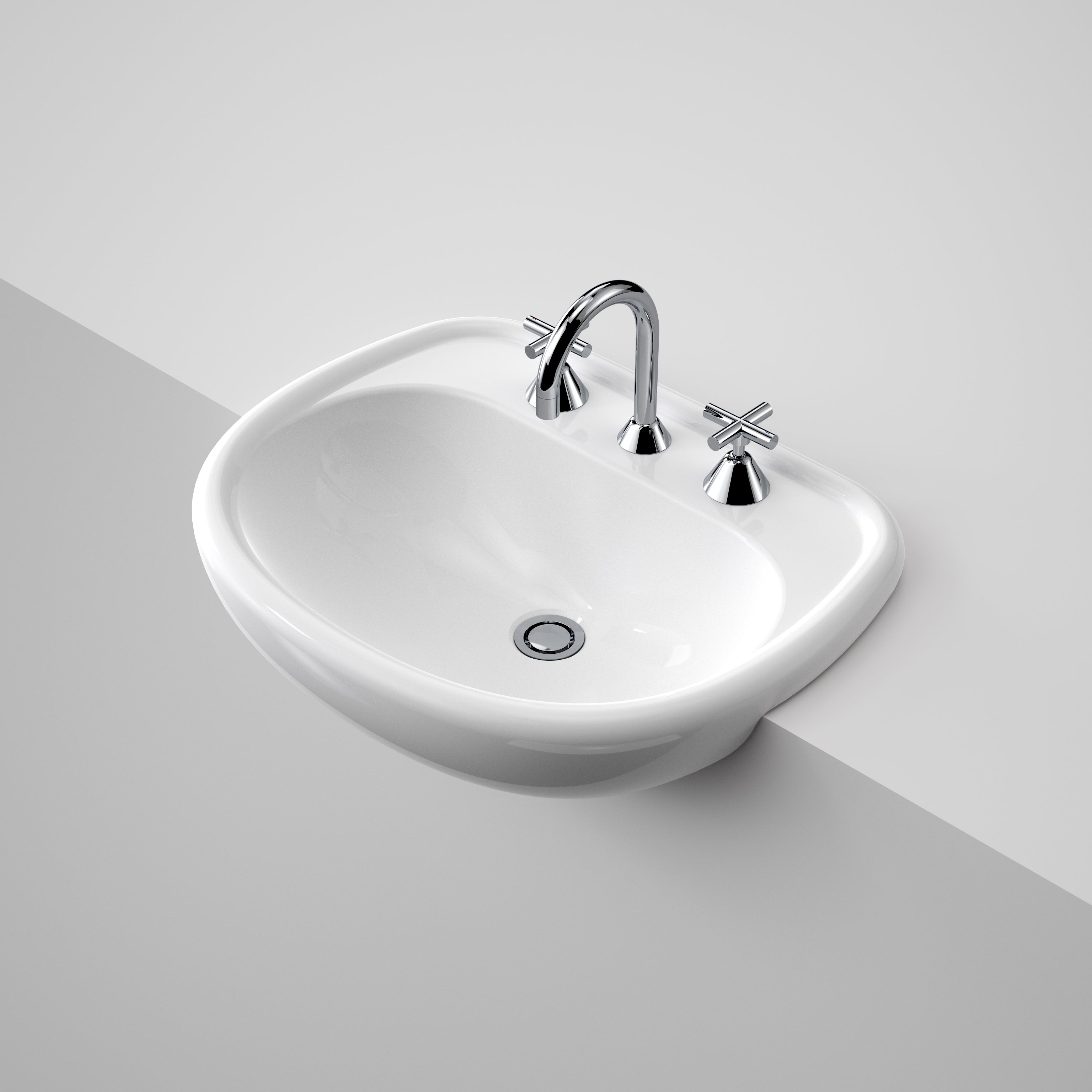 Caravelle 550 Semi Recessed Basin - 3TH