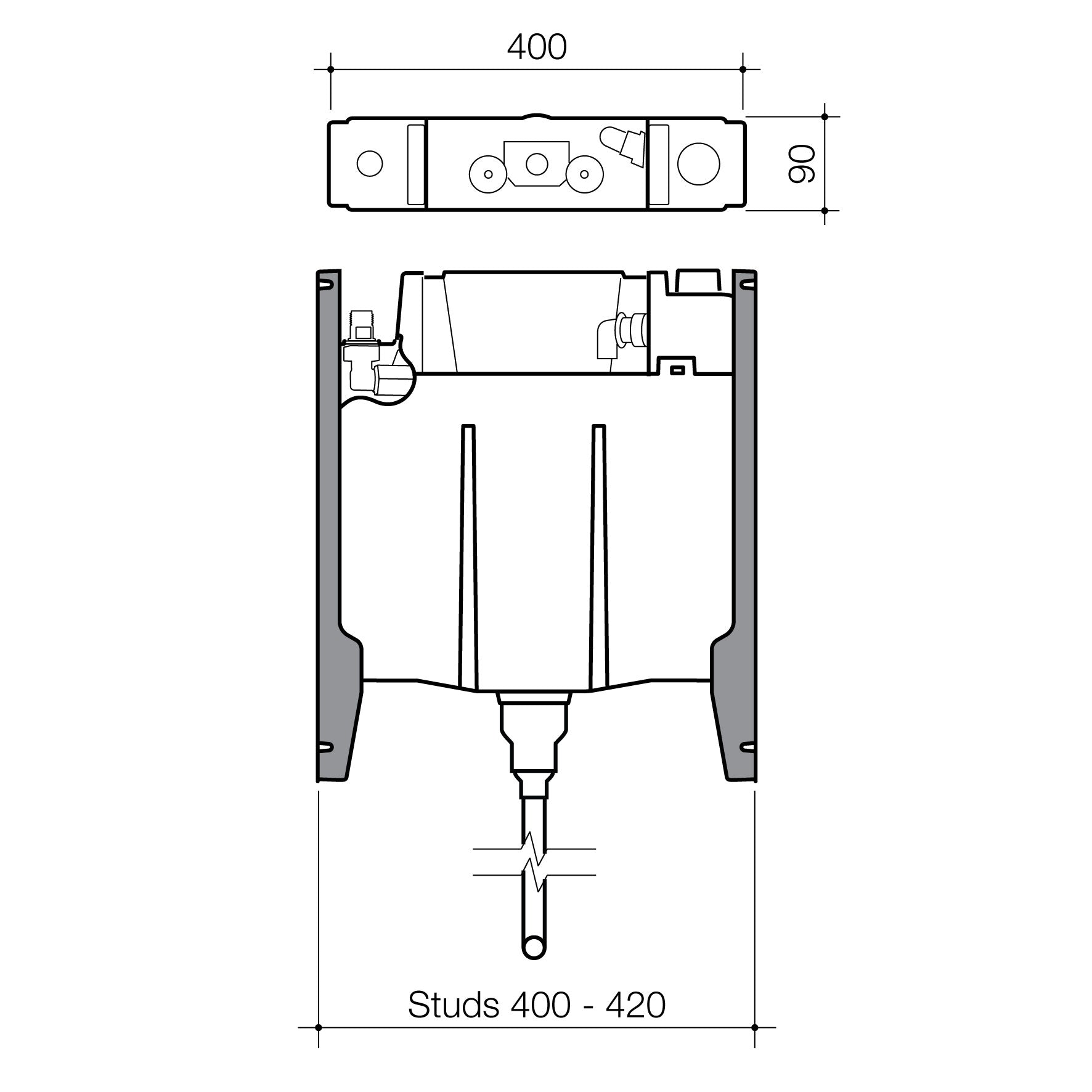 Invisi Series II® Cistern - Induct/Inwall/Inceiling - Urinals - Single Flush