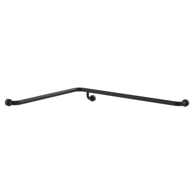 Hygienic Seal® Corner Grab Rail 760mm x 1000mm Matte Black Left hand