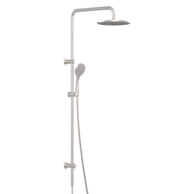 Cosmic Twin Waters™ Swan Neck - Bottom Inlet Brushed Nickel Streamjet™
