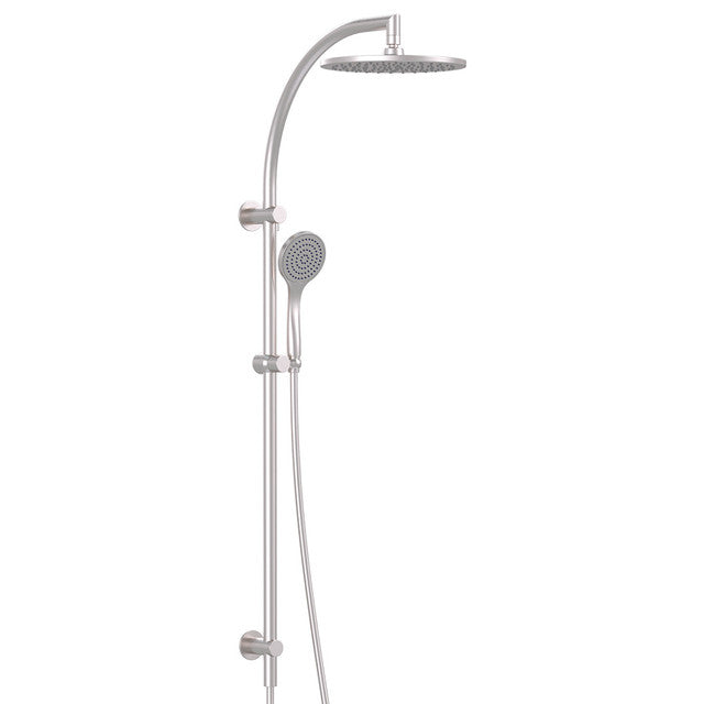 Cosmic Twin Waters™ Swan Neck - Top Inlet Brushed Nickel Streamjet™