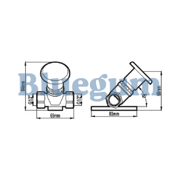 45 Degree Foot Valve Chrome 15mm