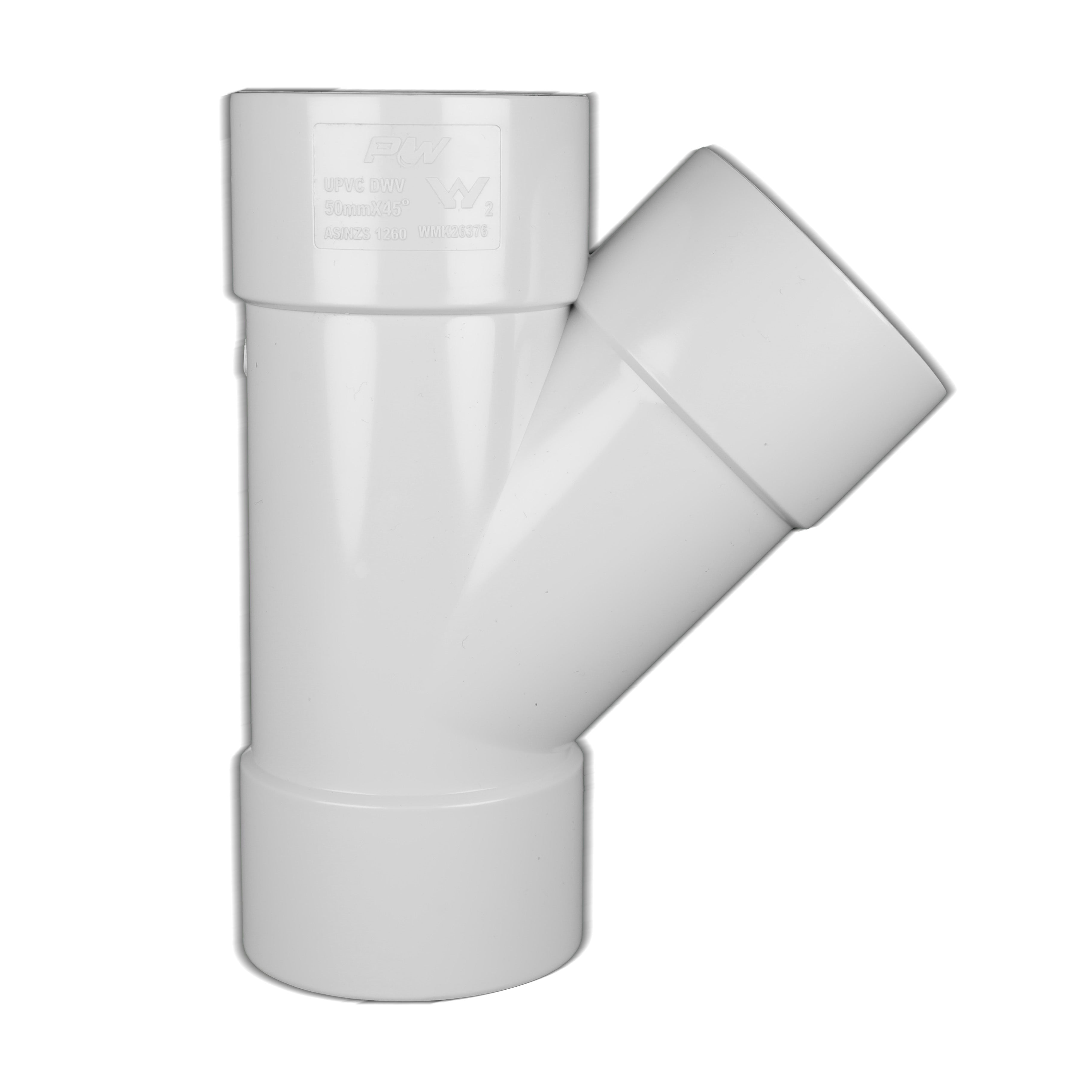 DWV Junction 50mm x 45 Degree Female & Female Plain