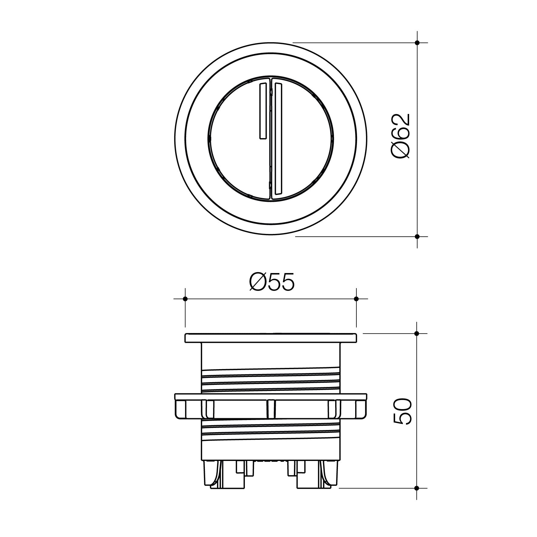 Dual Flush Round Bezel & Button - Chrome