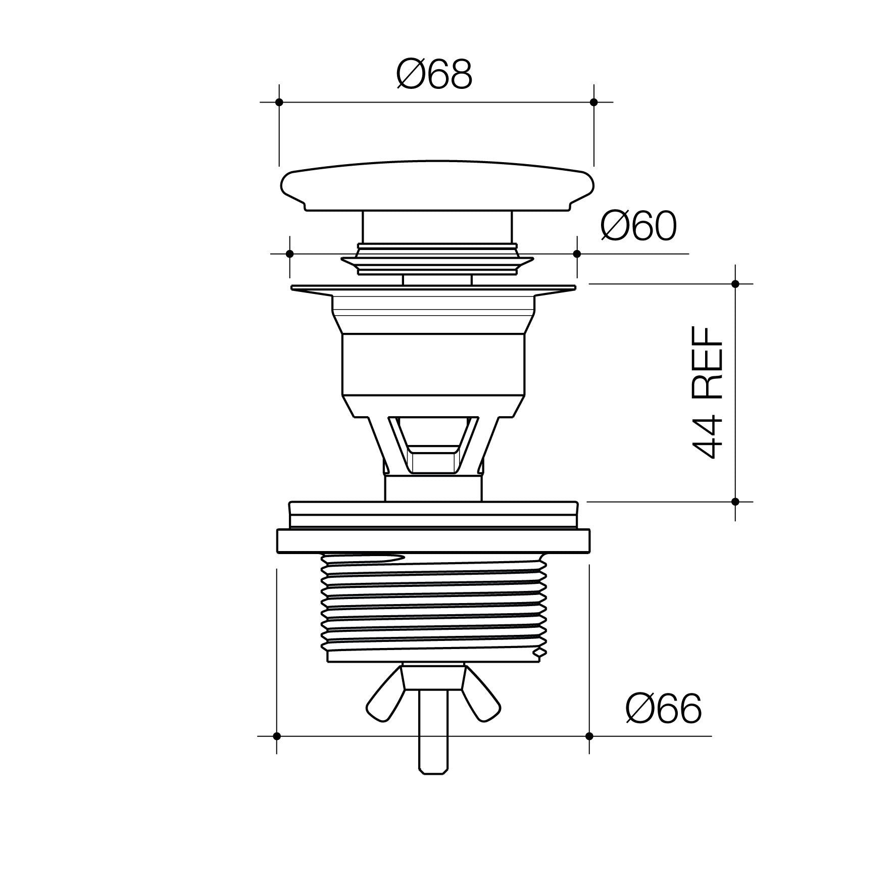 Urbane II Basin Dome Pop-Up Plug & Waste - Brushed Brass