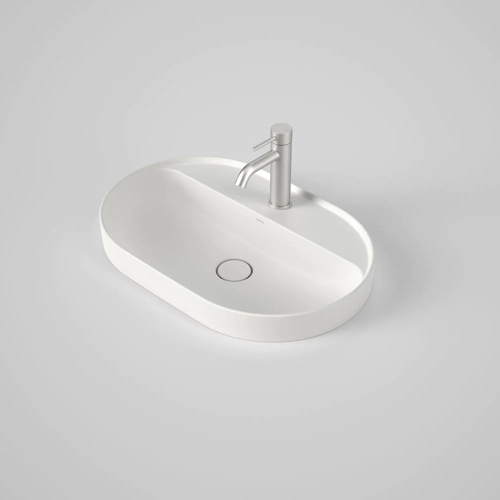 Liano II 600mm Pill Inset Basin with Tap Landing (1 Tap Hole) – Matte White