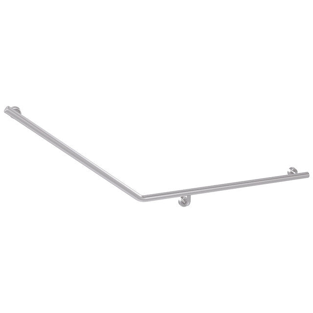 Linear 40° Ambulant & Accessible Grab Rail 870mm x 700mm Brushed Stainless Right Hand