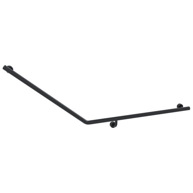 Linear 40° Ambulant & Accessible Grab Rail 870mm x 700mm Matte Black Right Hand