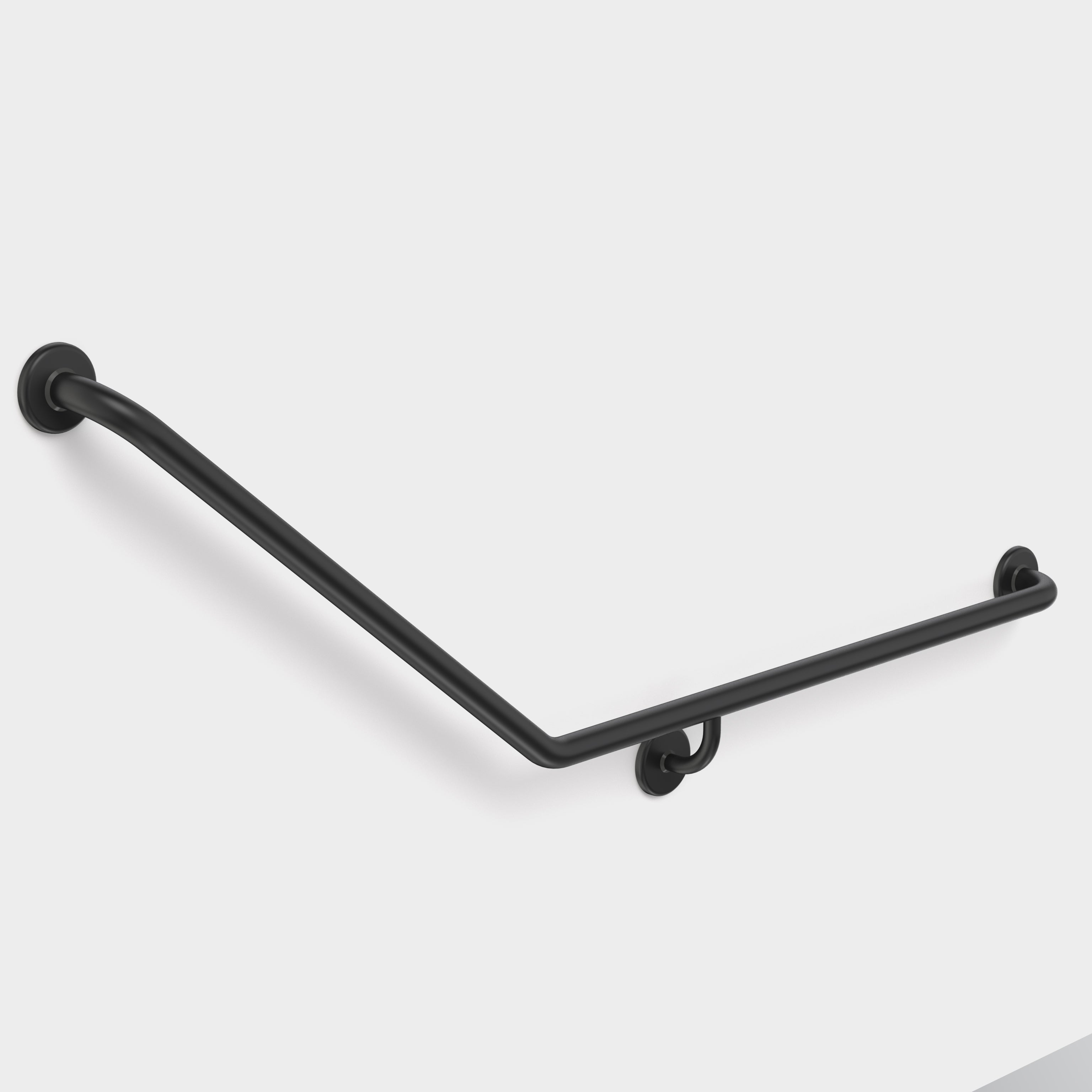Care Support Grab Rail - 140 Degree Angled 870x700 RH - Matte Black