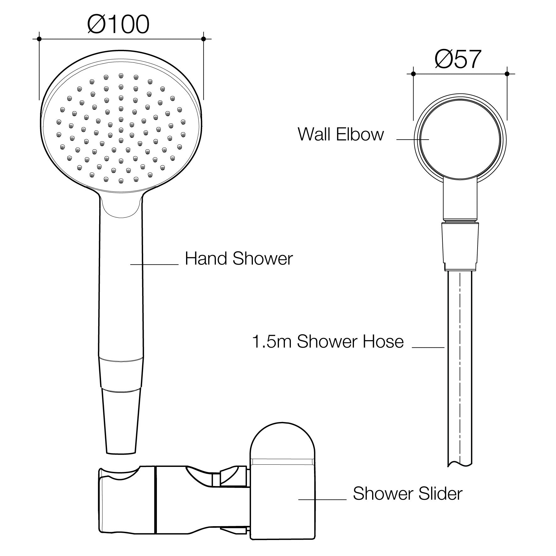 Care Support Shower Kit (1.5M hose) - Chrome