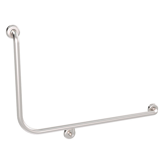 Clam® Flange 90° Accessible Grab Rail 960mm x 600mm Brushed Stainless Right Hand