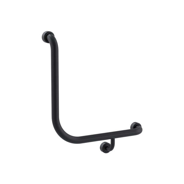 Hygienic Seal® 90° Ambulant & Accessible Grab Rail 450mm x 450mm Matte Black Right Hand