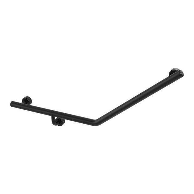 Linear 40° Ambulant & Accessible Grab Rail 450mm x 450mm Matte Black Left Hand