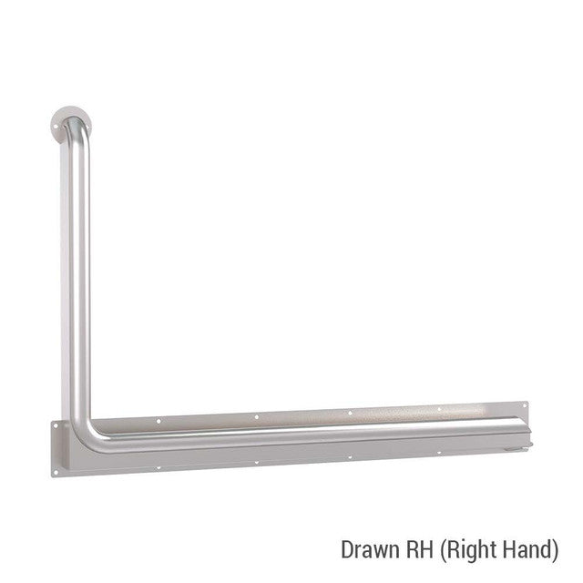 Anti-Ligature 90° Accessible Grab Rail 960mm x 900mm Brushed Stainless Right Hand