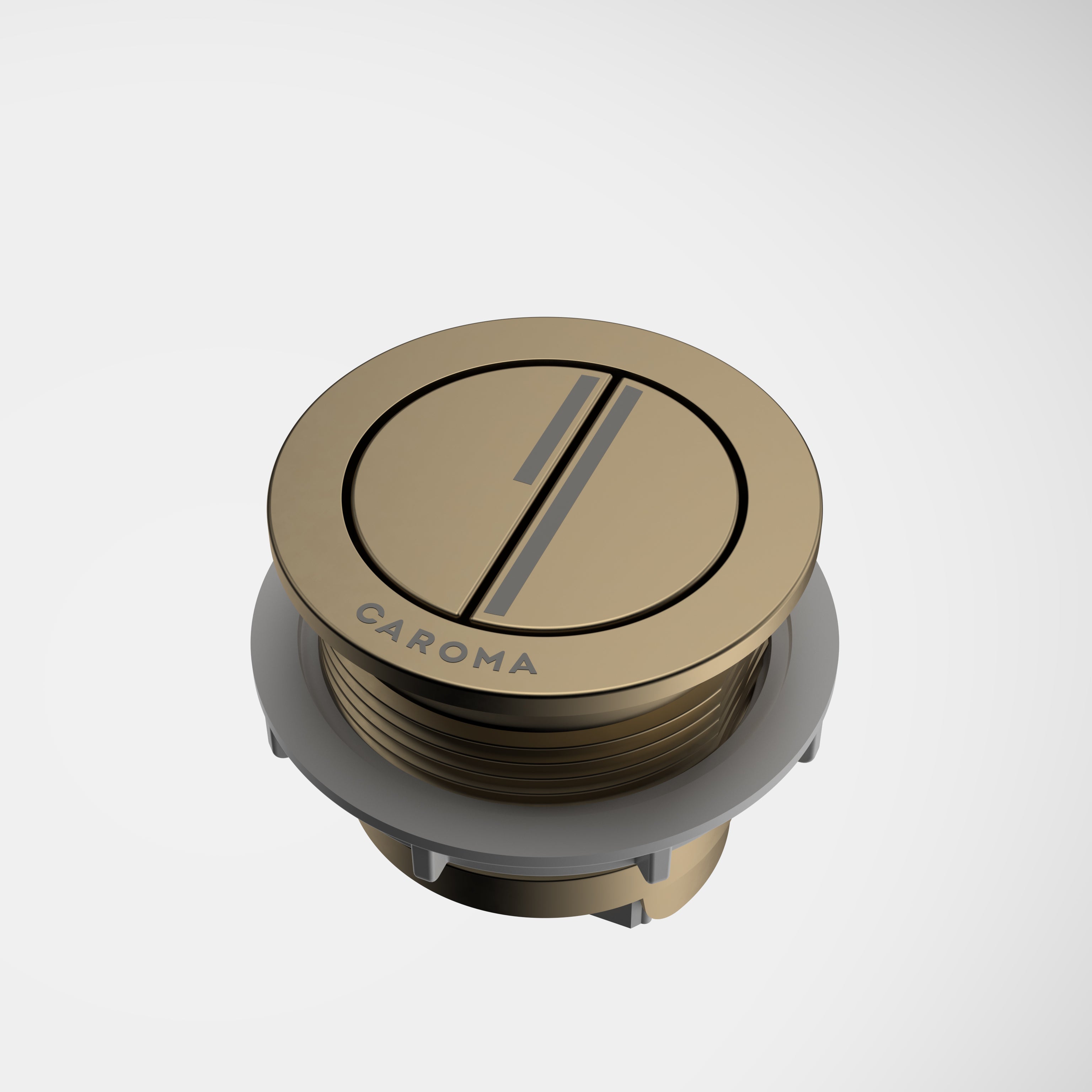 Dual Flush Round Bezel & Button - Brushed Brass