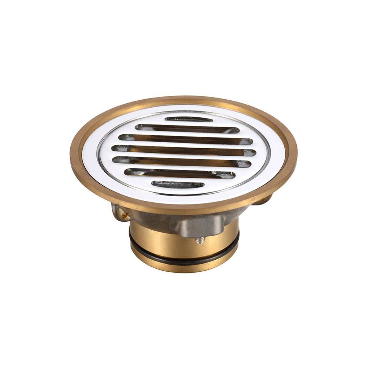 Vinyl Floor Grate Round - Chrome Plated Brass, 50mm to 100mm