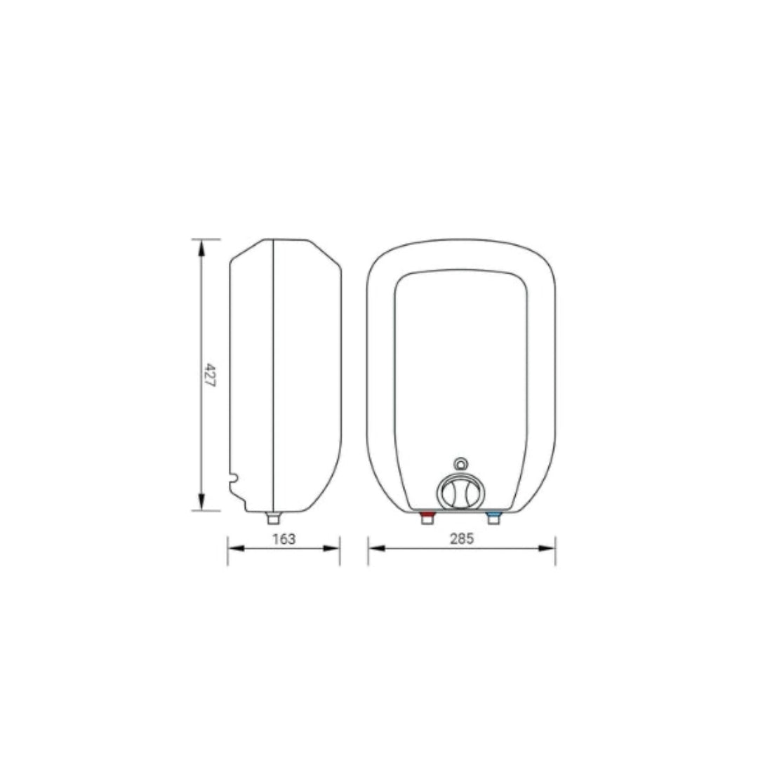 5L Compact Storage Electric Water Heater, Over Bench with Chrome Mixer