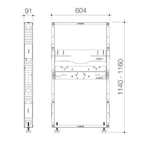 CAMFIS Inwall frame - Wall Mounted Large Basin Kit