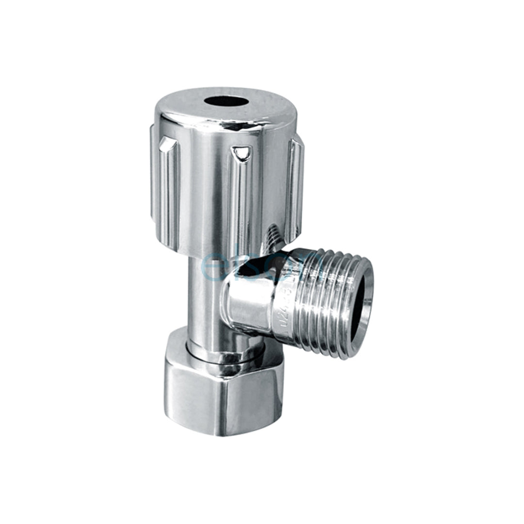 A chrome plated brass mini cistern tap loose nut with a 1/2 turn operation.