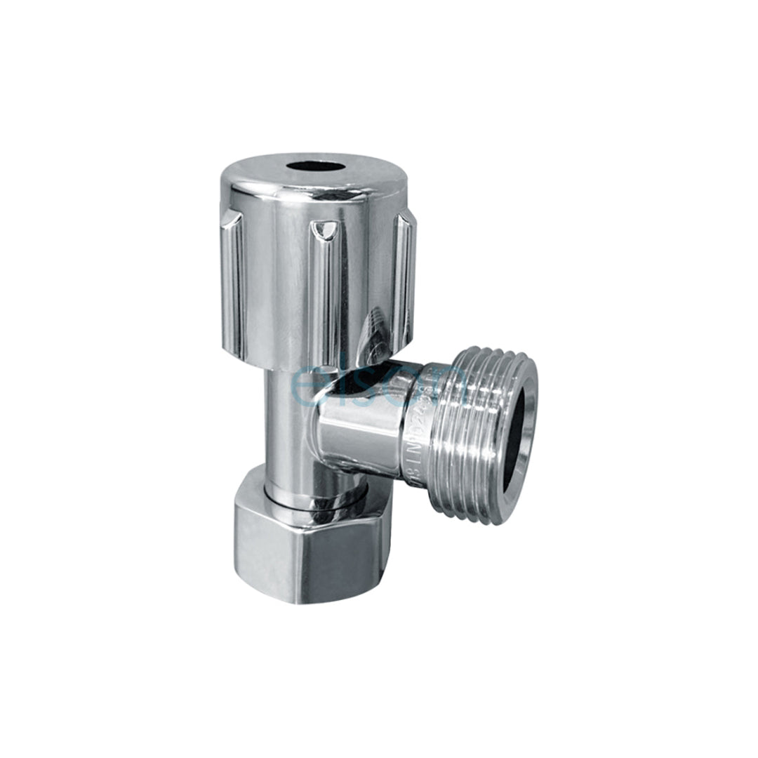 Chrome plated washing machine stop with a 1/4 turn loose nut