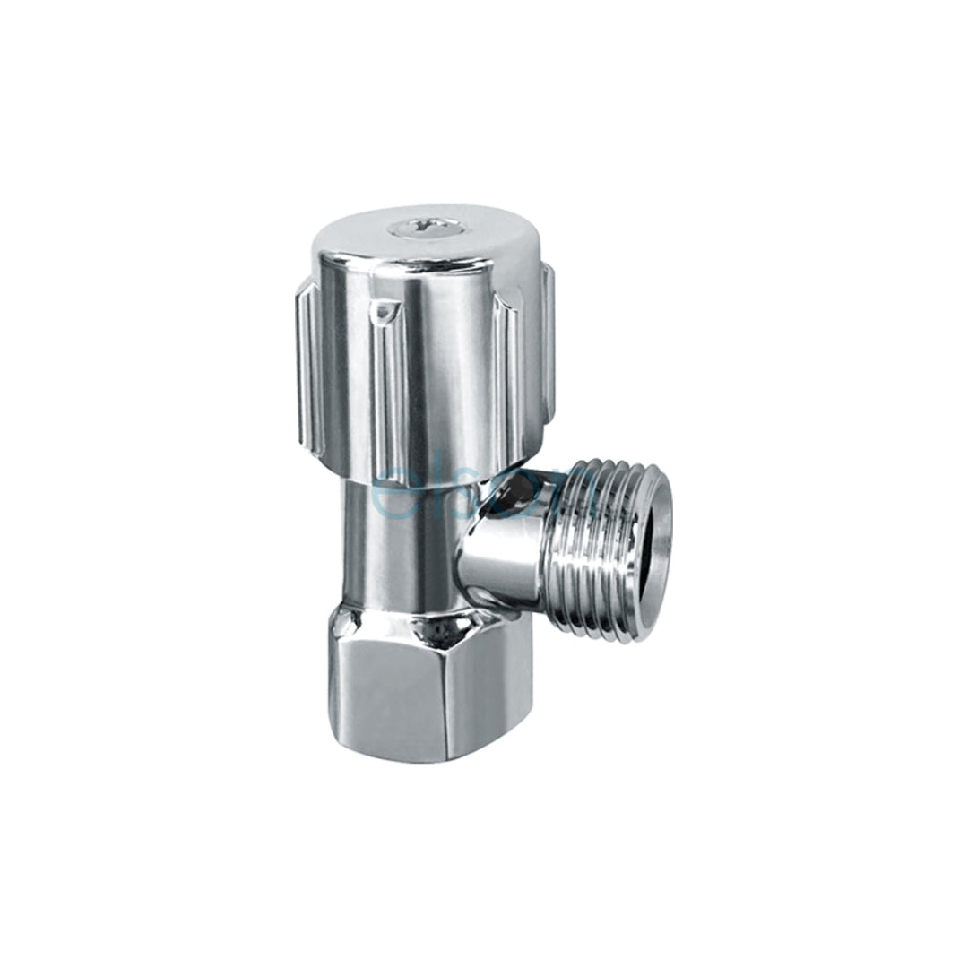 A chrome plated mini cistern tap with a 15mm inlet and outlet, featuring a metallic finish and thread complies with AS 1722.2.