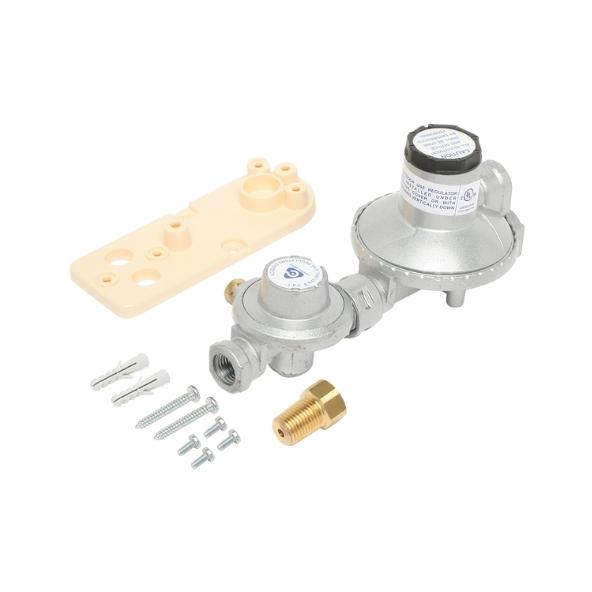Dual Stage Lpg Regulator 250 Mj Bare with Bracket + Adaptor