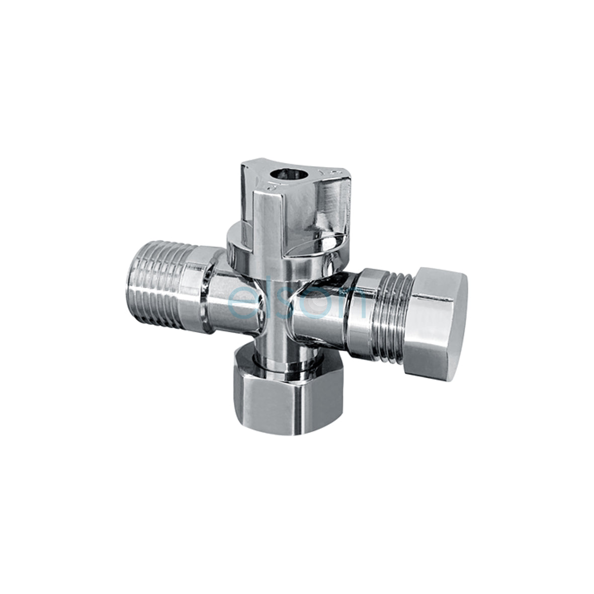 DUAL ISOLATION STOP 1/4 TURN W/NRV 1/2″ & 1/2″ CHROME LOOSE NUT