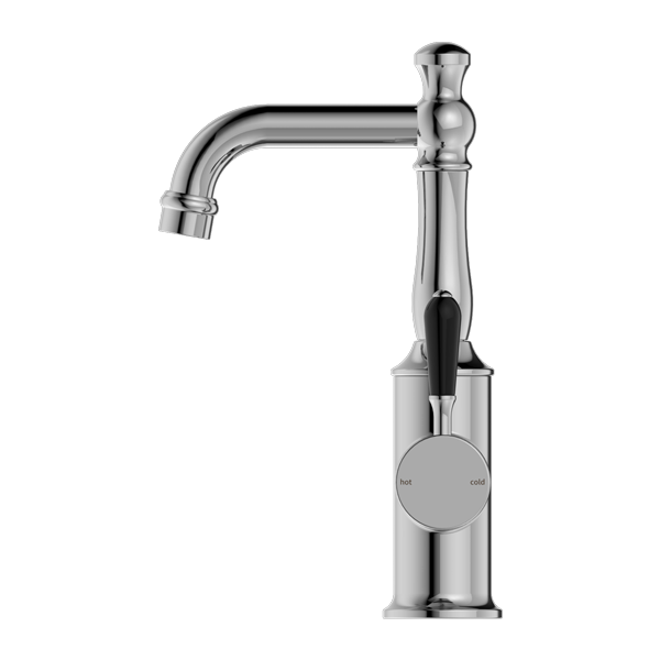 York Basin Mixer With Black Metal Lever