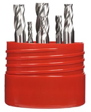 6 Piece Fractional Short Threaded End Mill Set