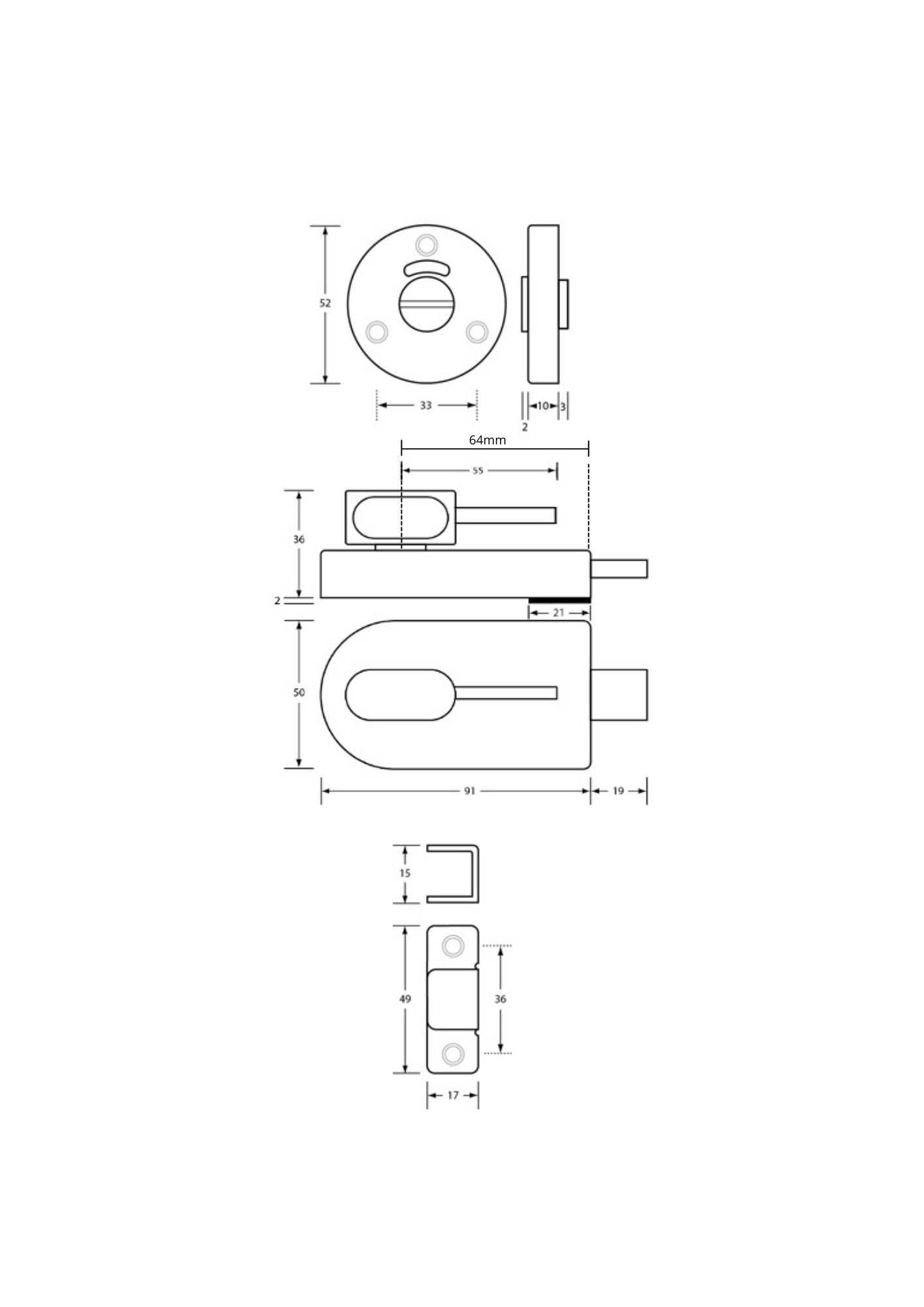 700 Ambulant Lock & Indicator Set - Concealed Fix