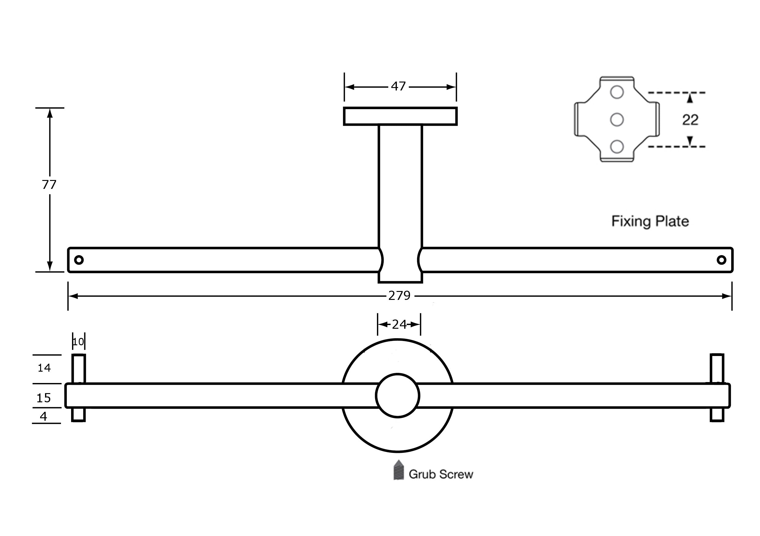 15mmØ Double Toilet Roll Holder in Designer Black