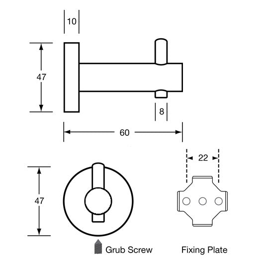 Robe Hook – Concealed Fix in Antimicrobial
