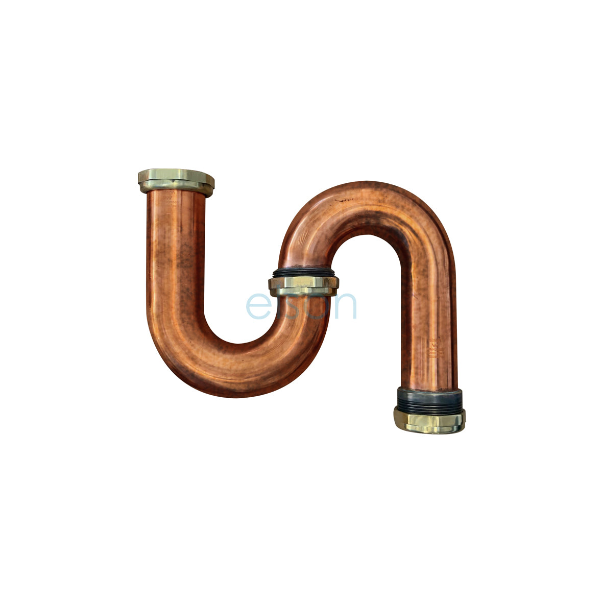 A copper plumbing valve with a T-shaped design and a smooth finish.