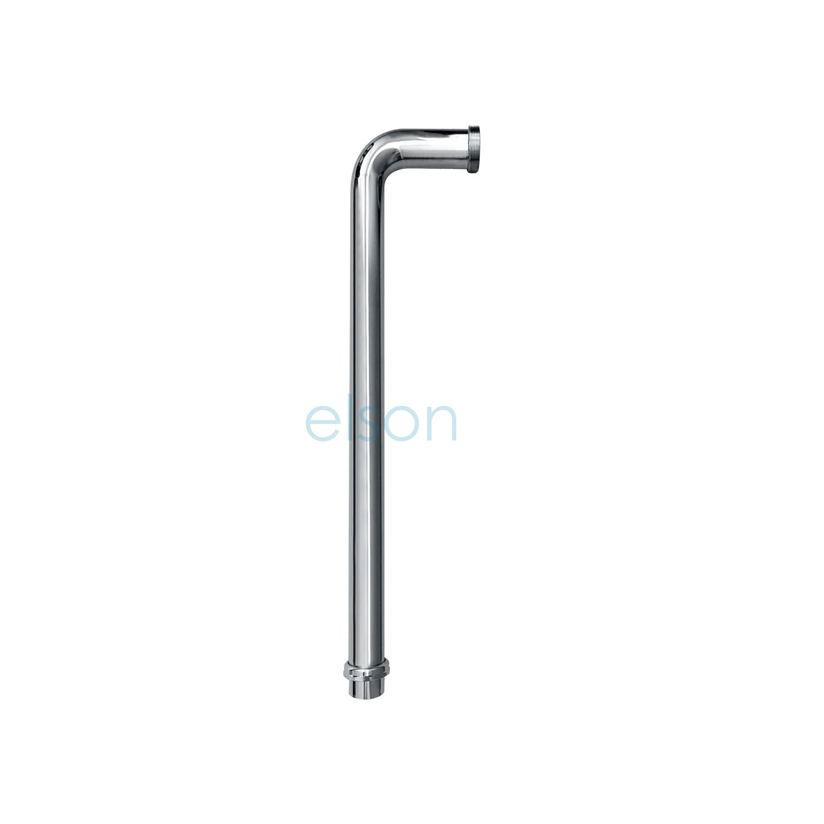 A chrome-plated drain rod with a reflective metallic finish, approximately 50mm in diameter and 750mm in length.