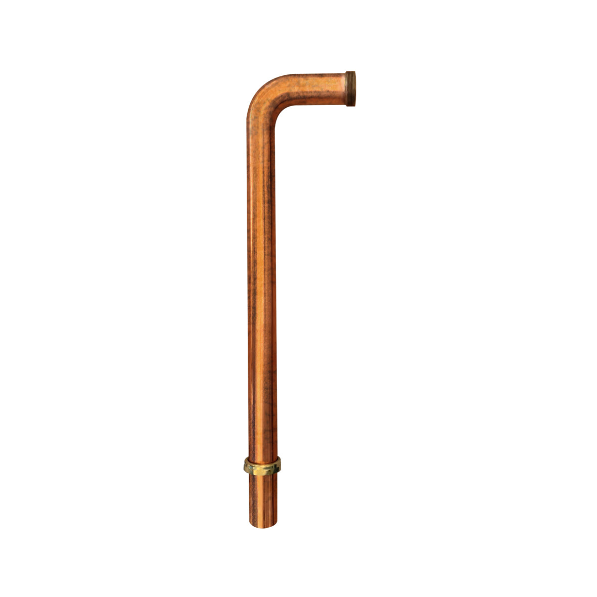 A copper drain rod with a brown finish, approximately 50mm in diameter and 750mm in length.
