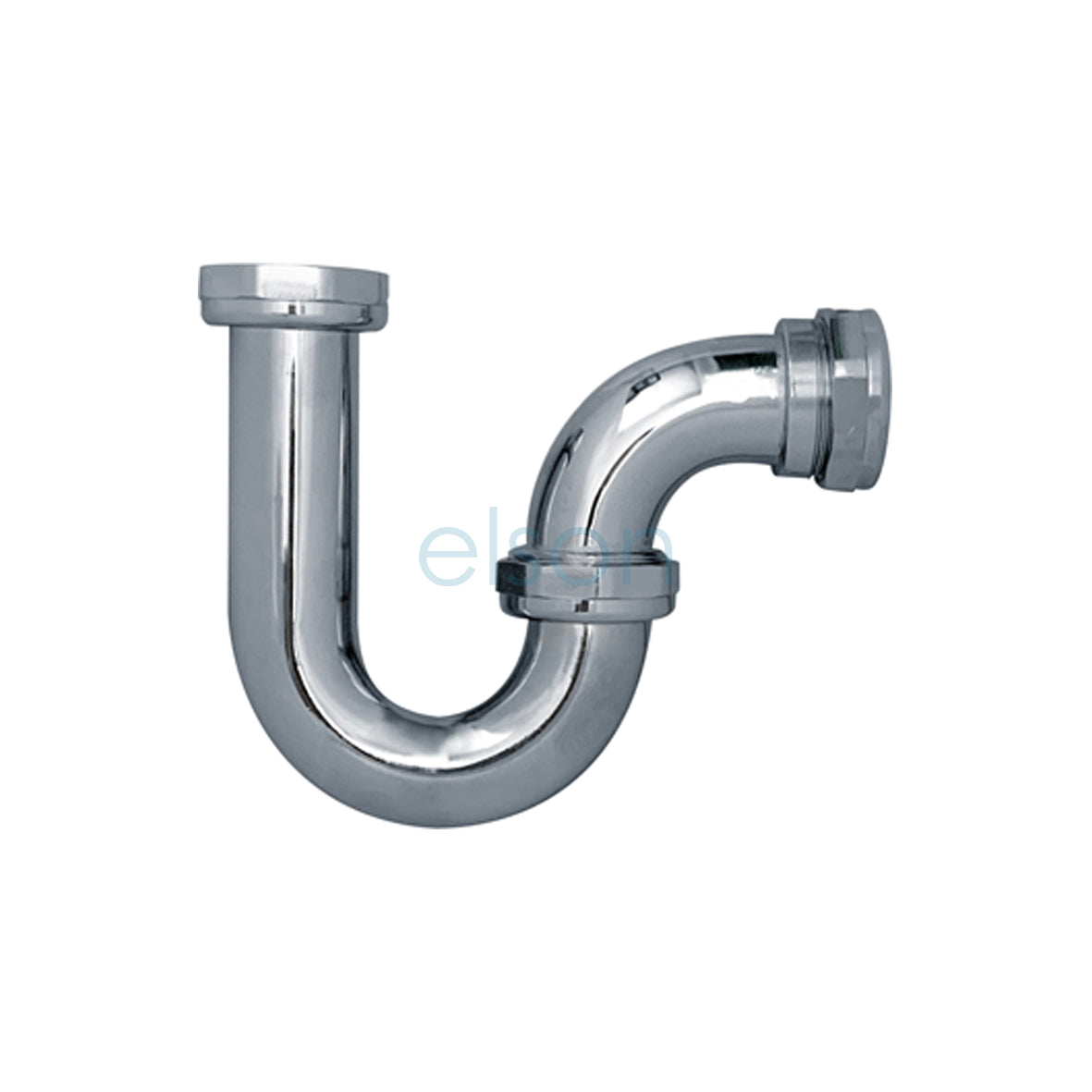 A 50mm copper chrome easy fix P trap for plumbing.