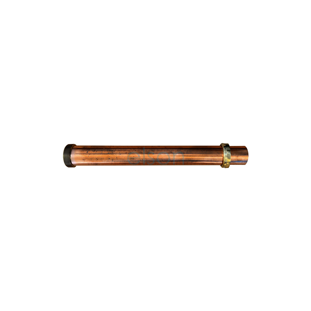 A copper drain rod with nut and rubber, featuring an olive copper finish.