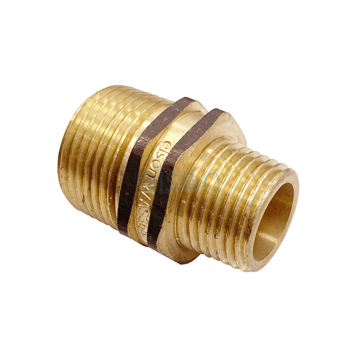 NIPPLE D/HEX R3/4xR1/2 BRS TAPERED THREAD SEAL