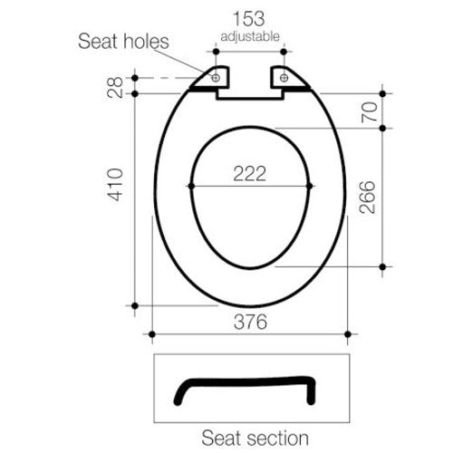 M3 Standard Toilet Seat Black