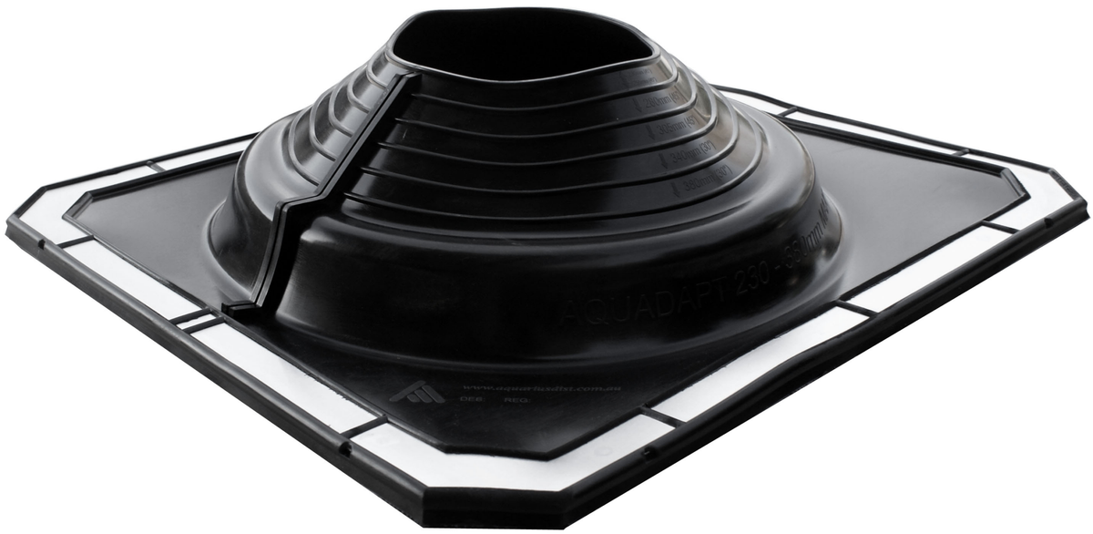 Aquadapt #8 EPDM Pipe Flashing - Black, 230-380mm