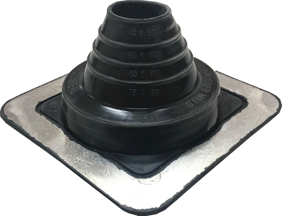 Aquaseal Special #2 Pre-Cut EPDM Vent Pipe Roof Flashing - Black, 50mm | ASE2B50-80