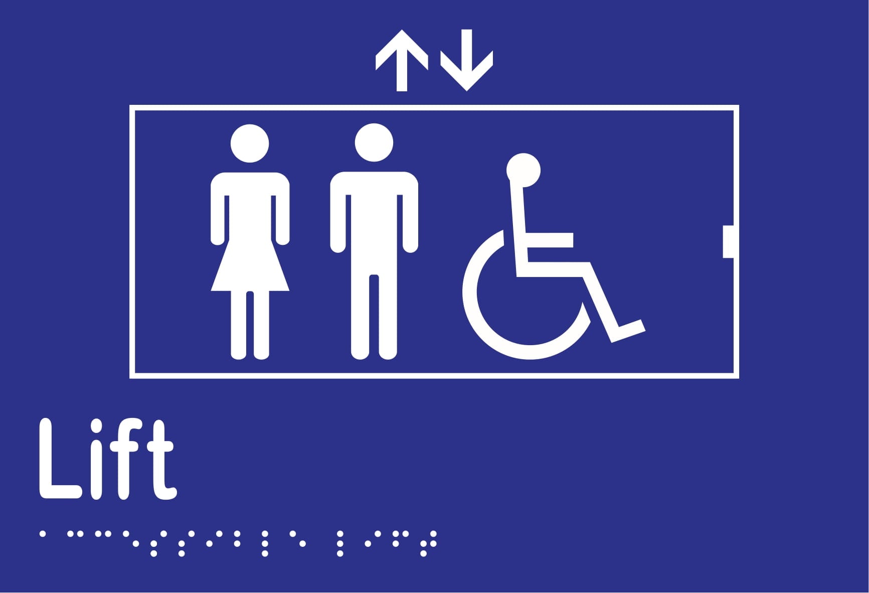 Accessible Lift Braille Sign 220mmW x 150mmH